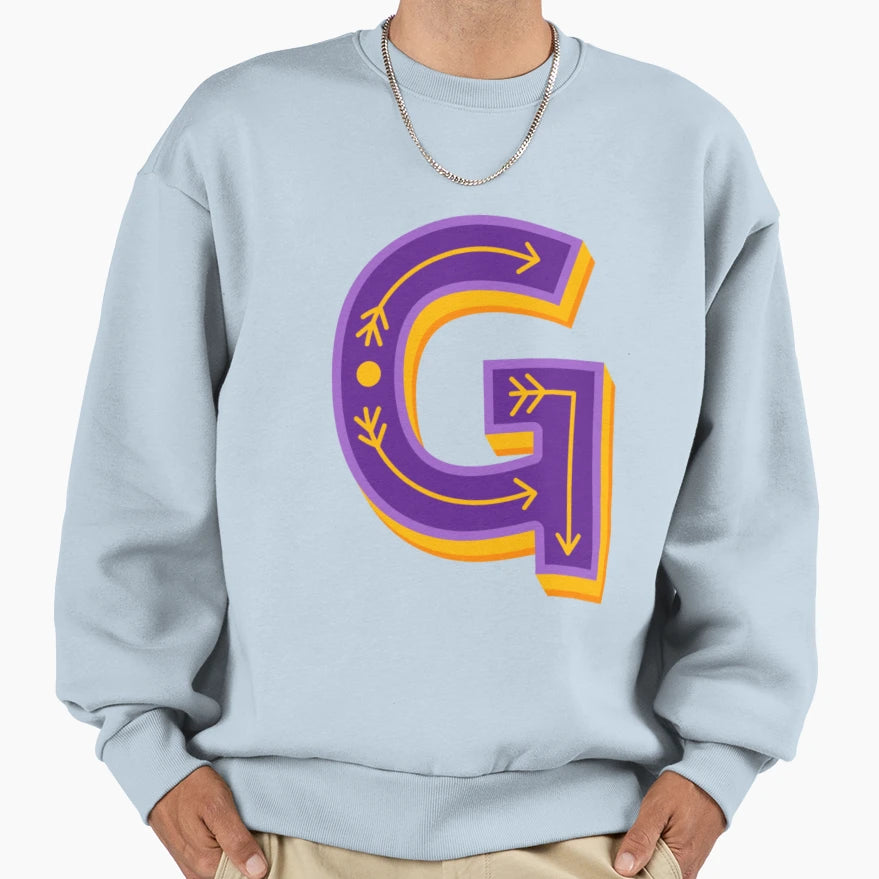 Letter G Sweatshirt - Custom Art Print for Adults - T-Shirt, Sweatshirt, Hoodie