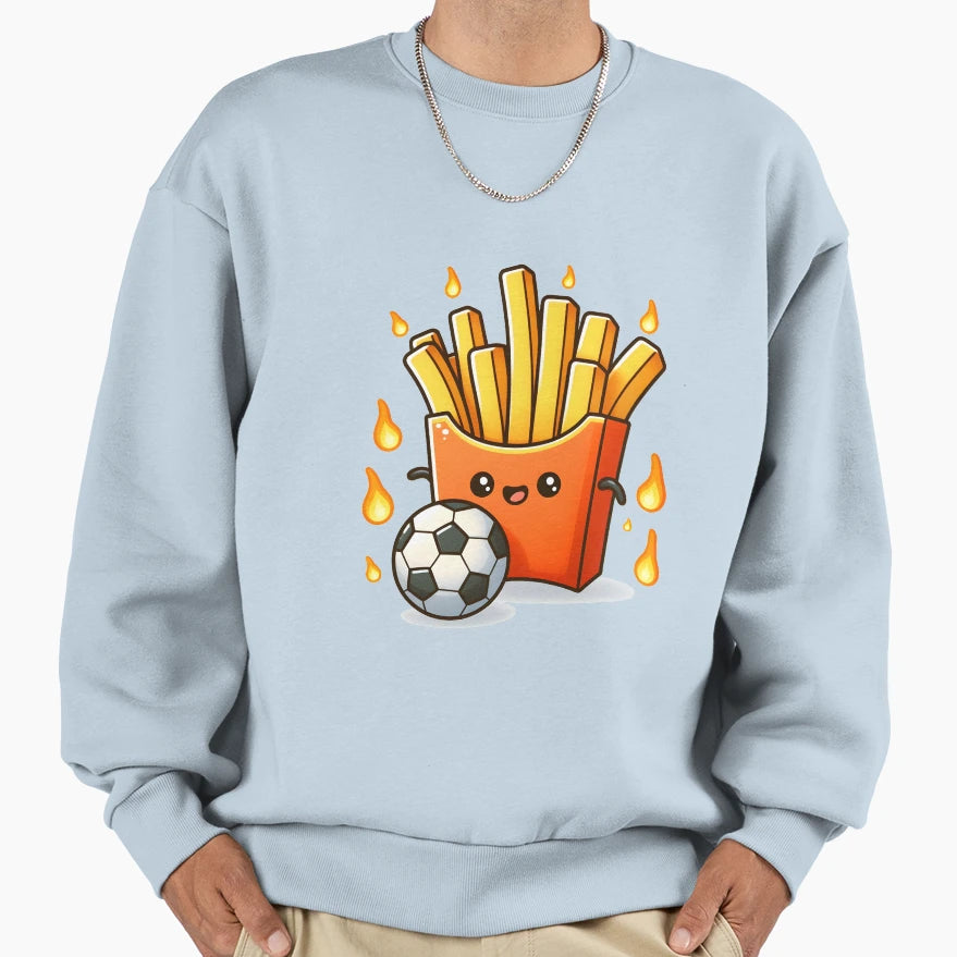 Kawaii French Fries Soccer Ball Sweatshirt - Streetwear Style Unisex - T-Shirt, Sweatshirt, Hoodie