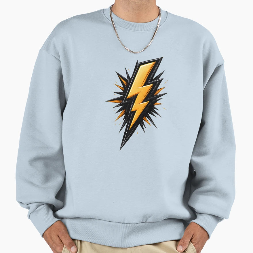 Electric Rock Lightning Symbol Sweatshirt - Fun Novelty Design for Adults - T-Shirt, Sweatshirt, Hoodie