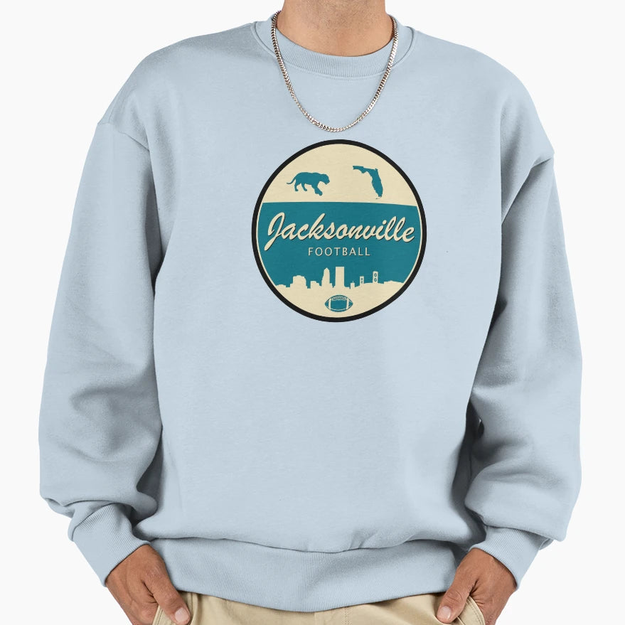 Jacksonville Football Minimal Circle Sweatshirt - Trendy Graphic for Adults - T-Shirt, Sweatshirt, Hoodie