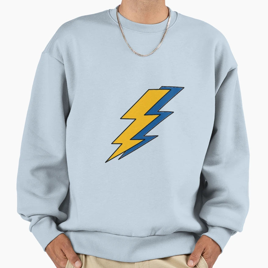 Jwu Blue And Yellow Lightning Sweatshirt - Fun Novelty Design for Adults - T-Shirt, Sweatshirt, Hoodie