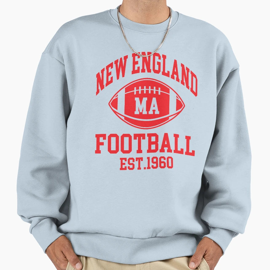 New England Football Massachusetts Sweatshirt - Trendy Graphic for Adults - T-Shirt, Sweatshirt, Hoodie