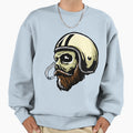 Smoking Skull Helmet Sweatshirt - Novelty Apparel for Adults - T-Shirt, Sweatshirt, Hoodie