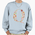 Floral Letter Q Sweatshirt - Fun Novelty Design for Adults - T-Shirt, Sweatshirt, Hoodie