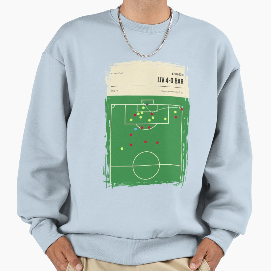 Liverpool Corner Against Barcelona Sweatshirt - Minimalist Print Men Women - T-Shirt, Sweatshirt, Hoodie