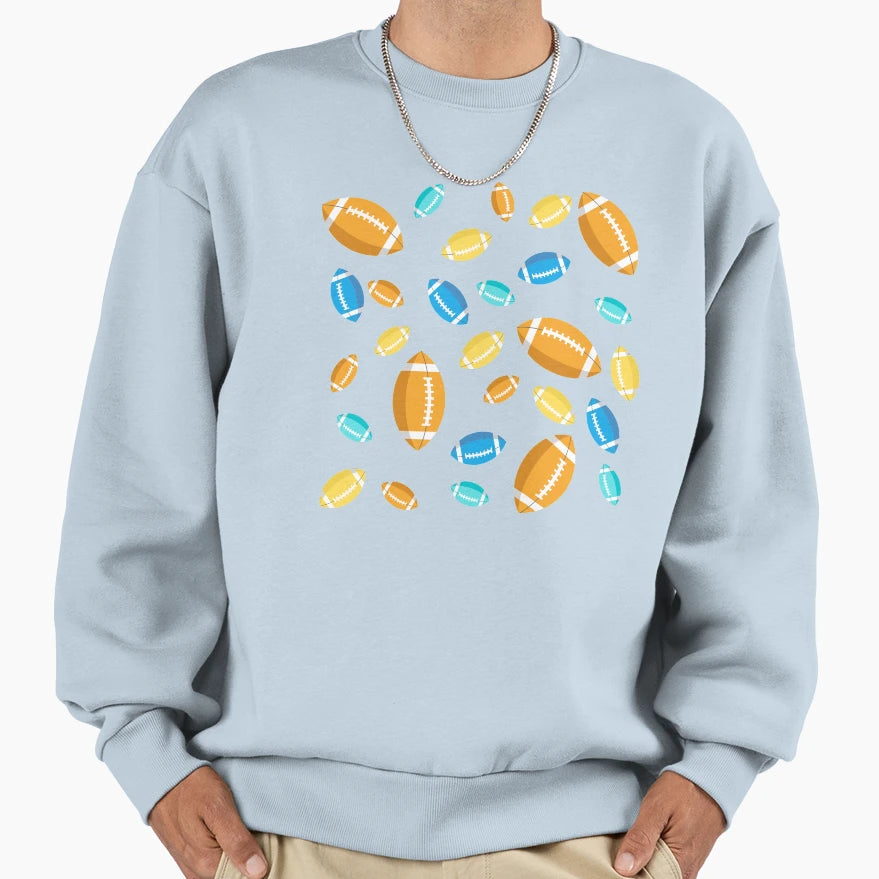 Colorful Rugby Pattern Sweatshirt - Fun Novelty Design for Adults - T-Shirt, Sweatshirt, Hoodie