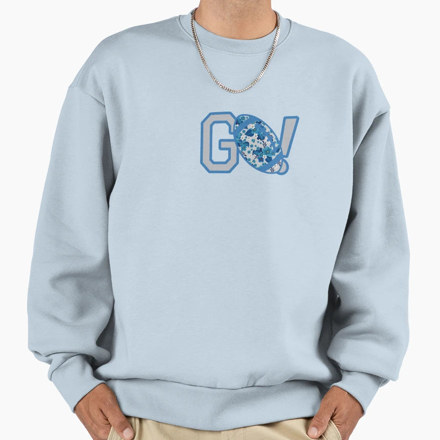 Go Blue And Silver Sweatshirt - Streetwear Style Unisex - T-Shirt, Sweatshirt, Hoodie