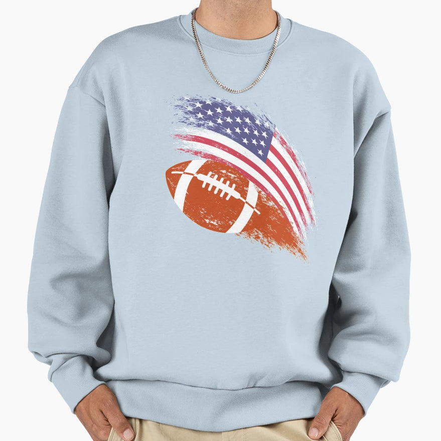 American Football Flag Sports Sweatshirt - Novelty Apparel for Adults - T-Shirt, Sweatshirt, Hoodie