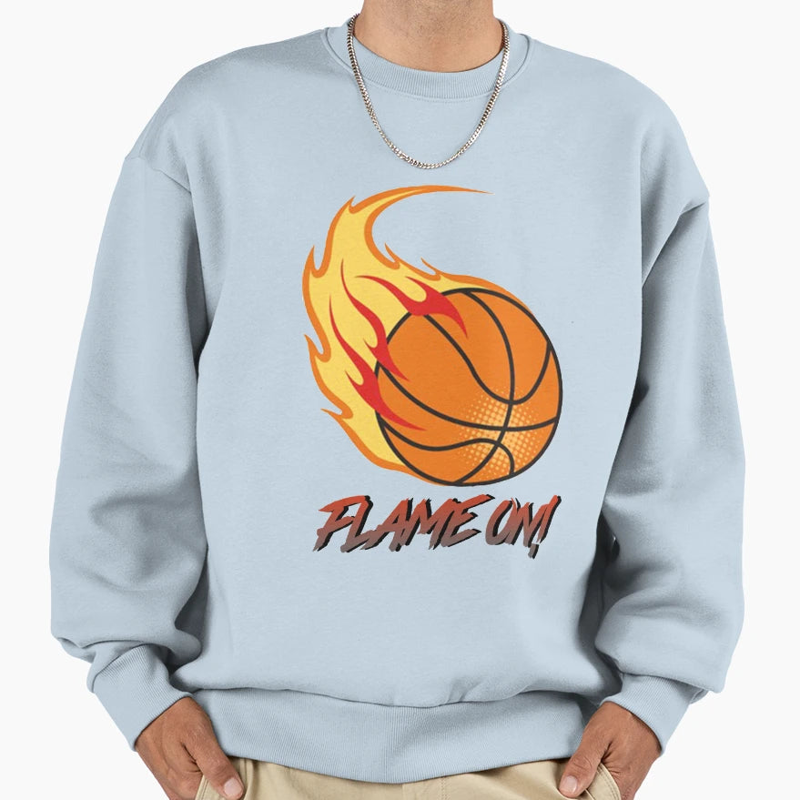 Flame Basketball Sweatshirt - Fun Novelty Design Men Women - T-Shirt, Sweatshirt, Hoodie
