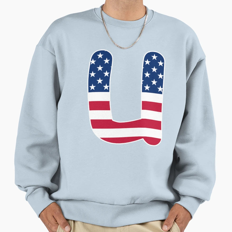 Letter U Lower Case Alphabet Sweatshirt - Aesthetic Graphic Men Women - T-Shirt, Sweatshirt, Hoodie