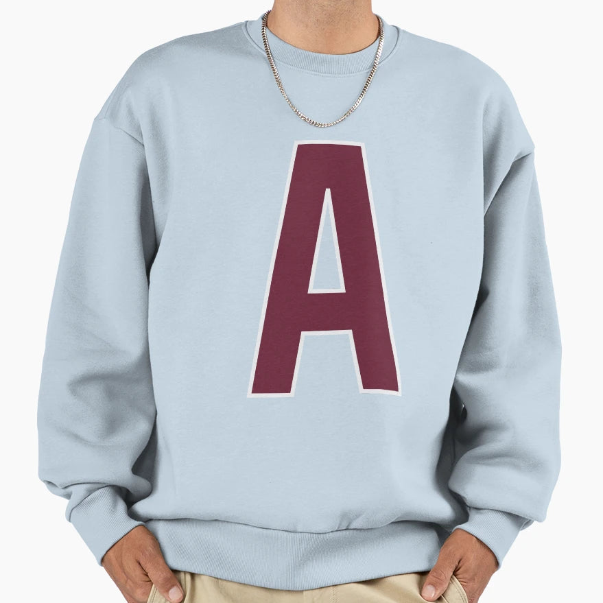 Letter Bold Collegiate Font Varsity Sweatshirt - Trendy Graphic Unisex - T-Shirt, Sweatshirt, Hoodie