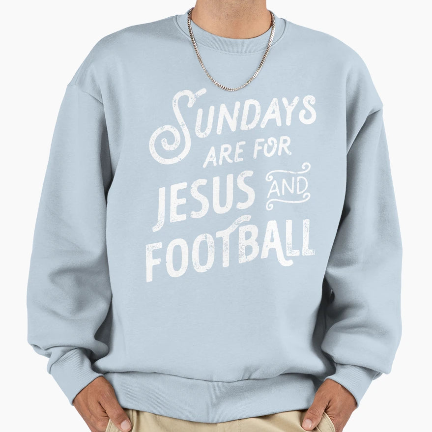 Sundays Are Jesus And Football Sports T-Shirt - Graphic Print for Adults - T-Shirt, Sweatshirt, Hoodie