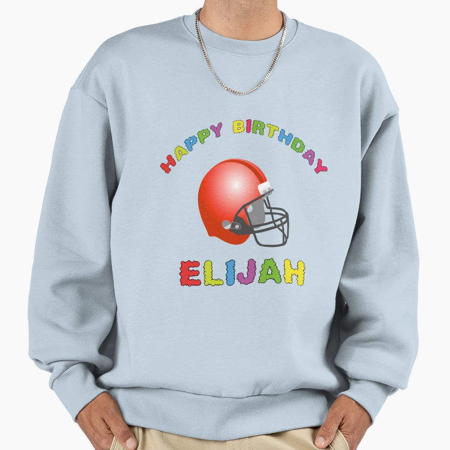 Birthday American Football Helmet Happy T-Shirt - Trendy Graphic Unisex - T-Shirt, Sweatshirt, Hoodie