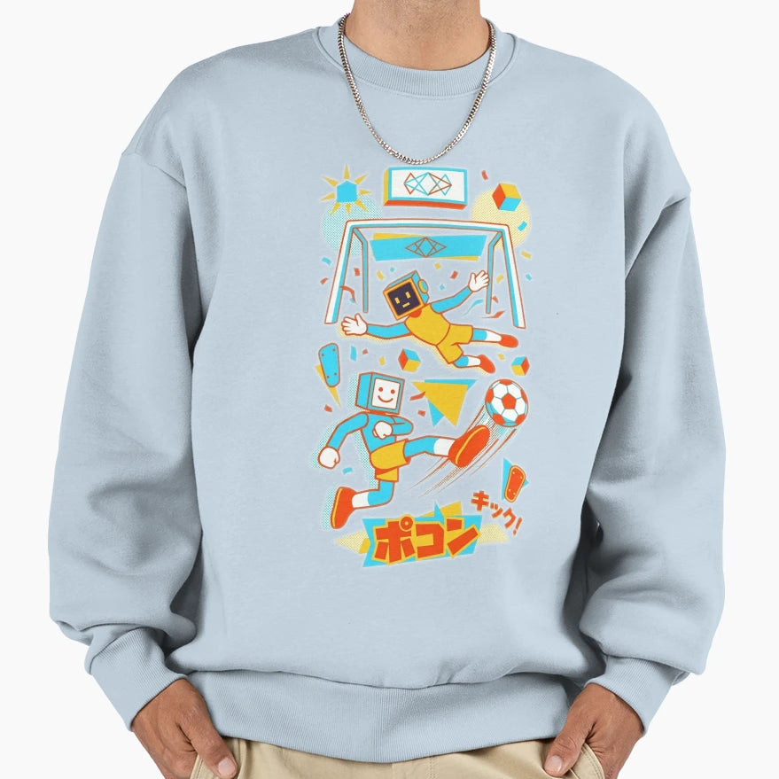 Robot Soccer Sweatshirt - Novelty Apparel for Adults - T-Shirt, Sweatshirt, Hoodie