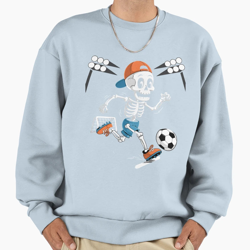 Skeleton Soccer Halloween Costume Sweatshirt - Custom Art Print for Adults - T-Shirt, Sweatshirt, Hoodie
