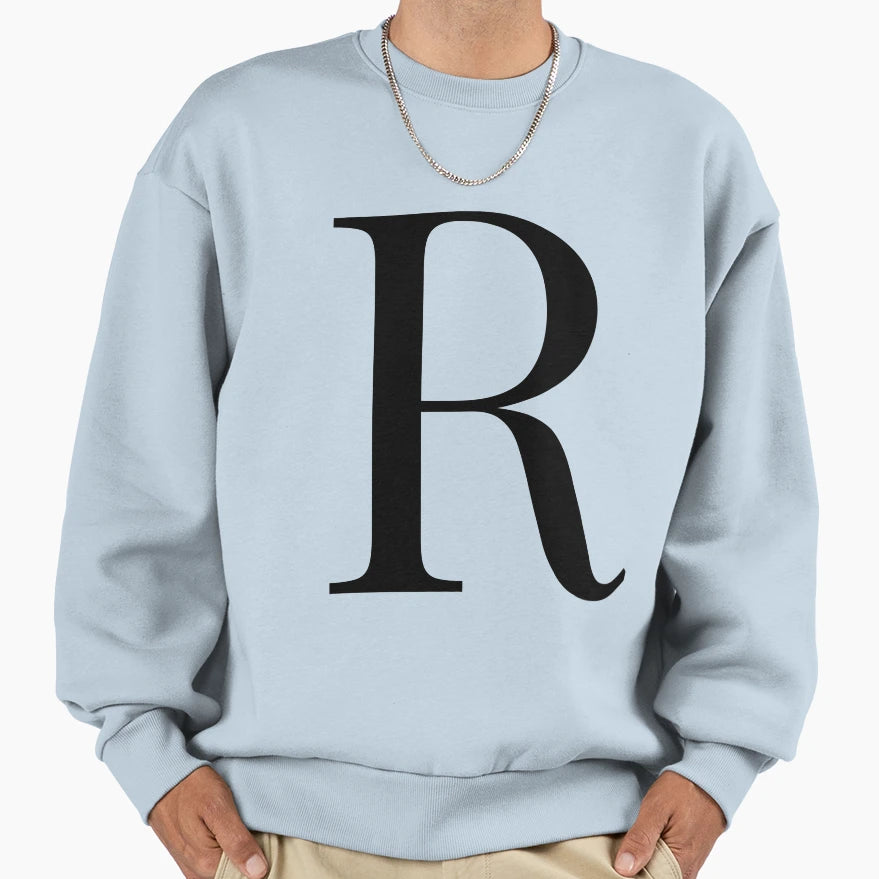 Letter R Sweatshirt - Trendy Graphic for Adults - T-Shirt, Sweatshirt, Hoodie