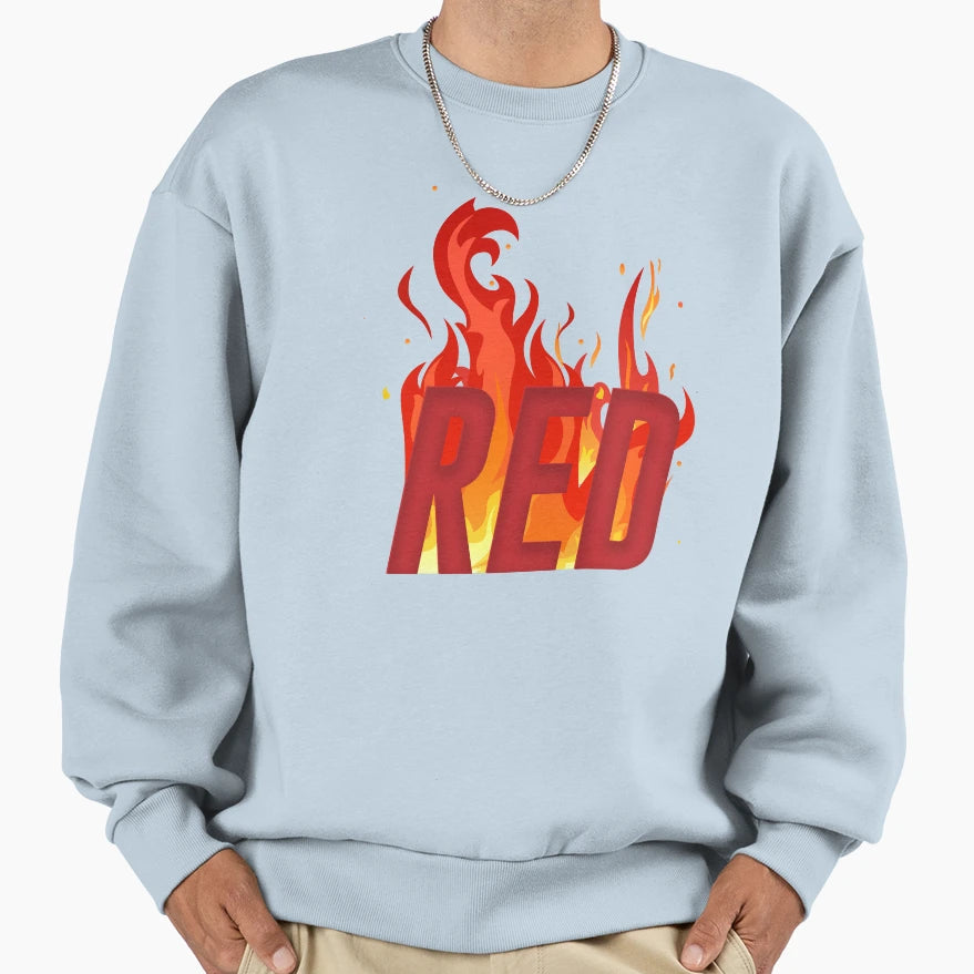Burning Red Sweatshirt - Streetwear Style for Adults - T-Shirt, Sweatshirt, Hoodie