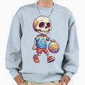Skull Playing Football Sweatshirt - Aesthetic Graphic for Adults - T-Shirt, Sweatshirt, Hoodie