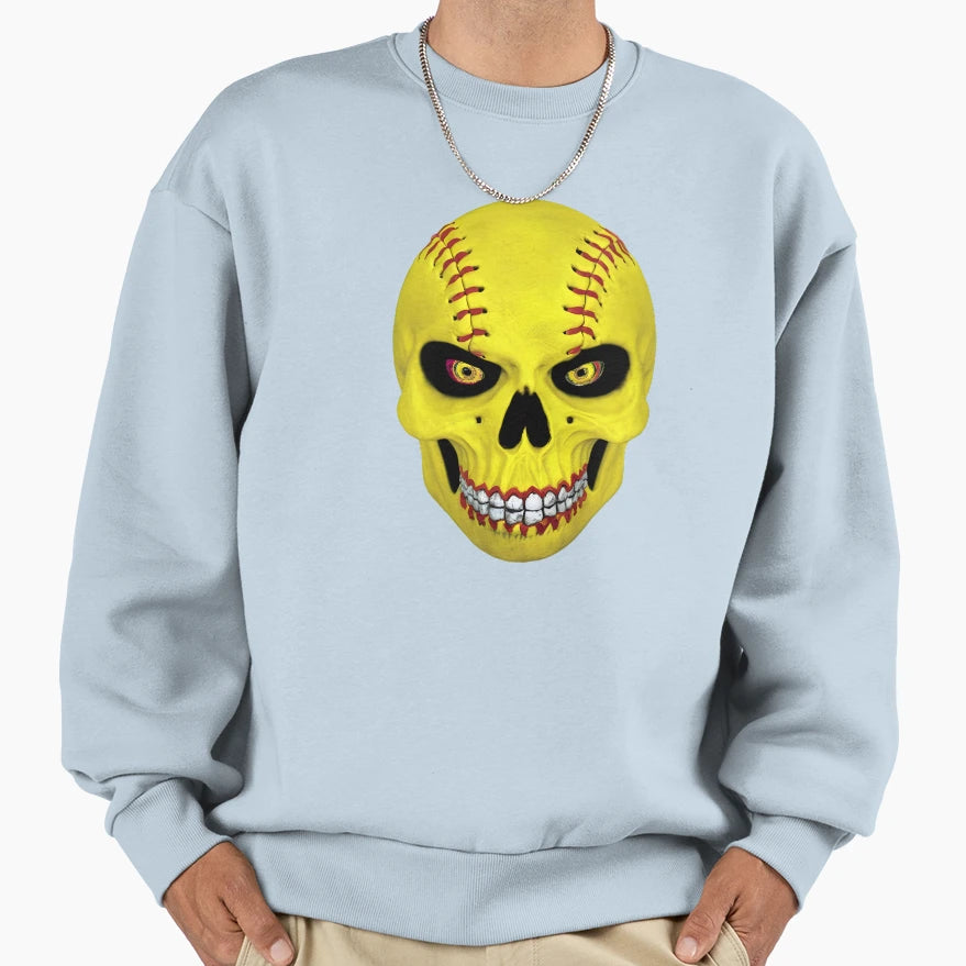 Softball Skeleton Softball Skull Sweatshirt - Minimalist Print Men Women - T-Shirt, Sweatshirt, Hoodie