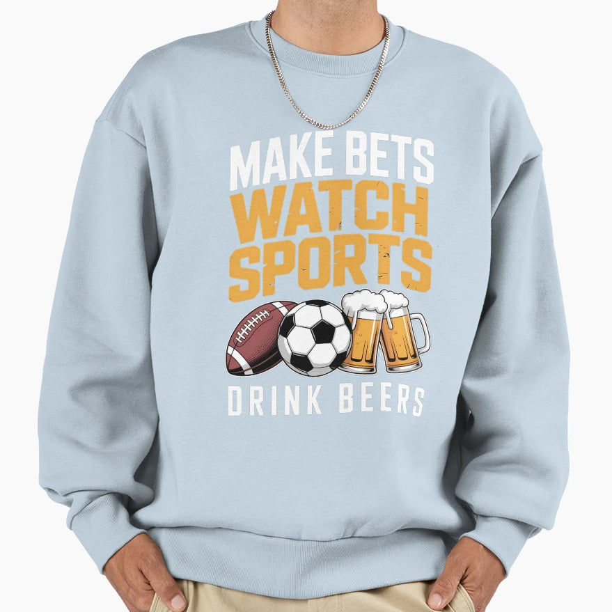 Sport Lovers Funny Drinking Sweatshirt - Fun Novelty Design for Adults - T-Shirt, Sweatshirt, Hoodie