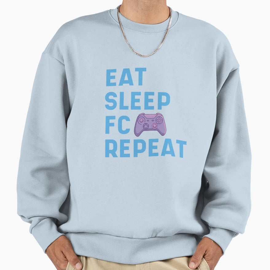 Eat Sleep Game Repeat Sweatshirt - Aesthetic Graphic Men Women - T-Shirt, Sweatshirt, Hoodie