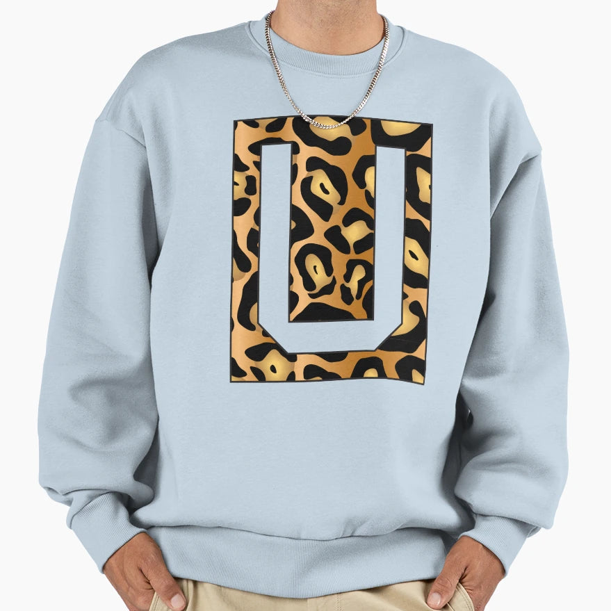 Letter U Jaguar Stencil Font Sweatshirt - Aesthetic Graphic Men Women - T-Shirt, Sweatshirt, Hoodie