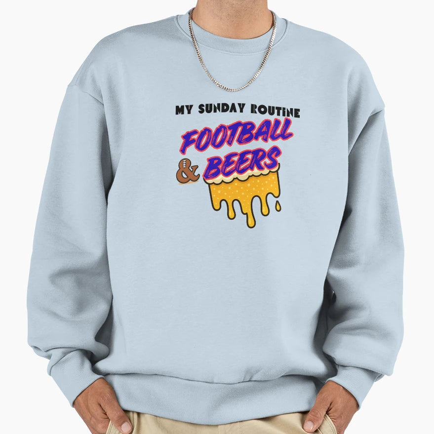 Buffalo Bills My Sunday Routine Sweatshirt - Graphic Print Men Women - T-Shirt, Sweatshirt, Hoodie