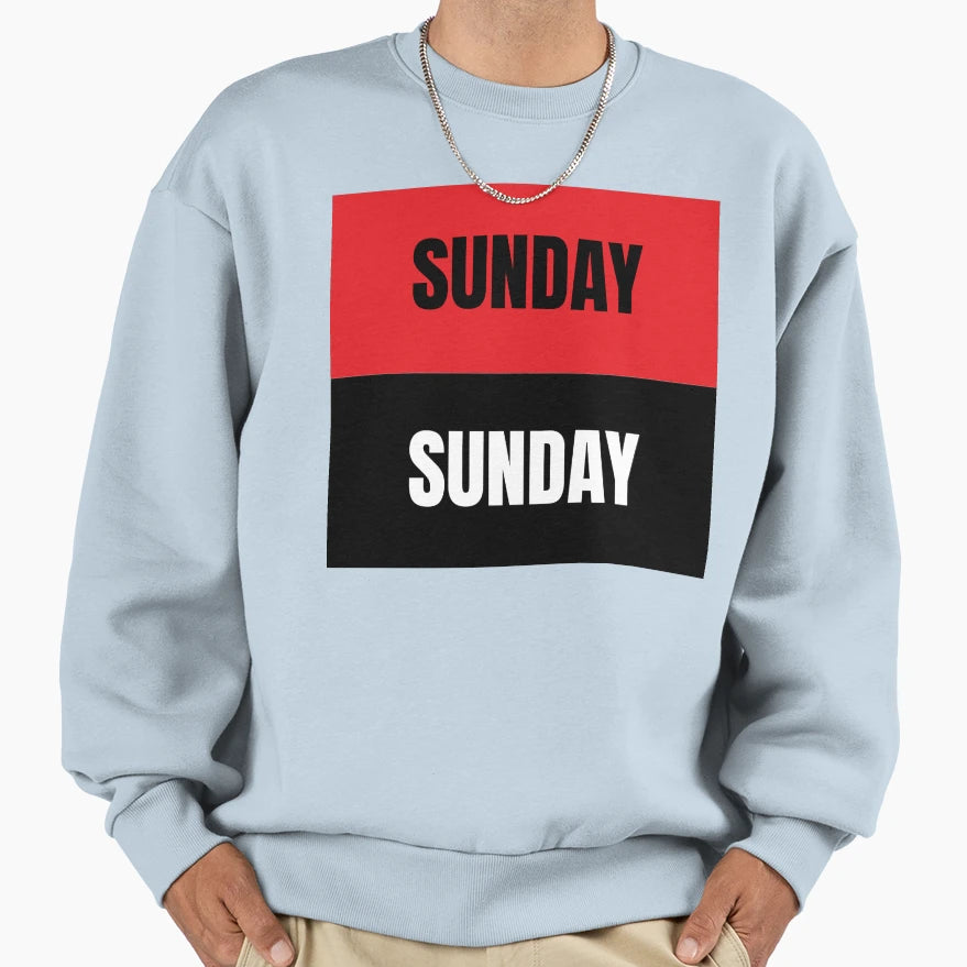 Sunday Pattern Red And Black Sweatshirt - Casual Everyday Wear Men Women - T-Shirt, Sweatshirt, Hoodie