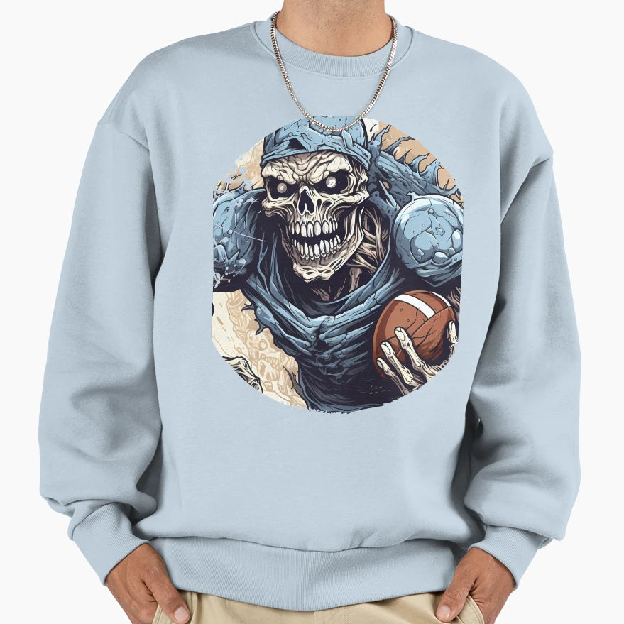 Undead Gridiron Glory Zombie Sweatshirt - Trendy Graphic for Adults - T-Shirt, Sweatshirt, Hoodie