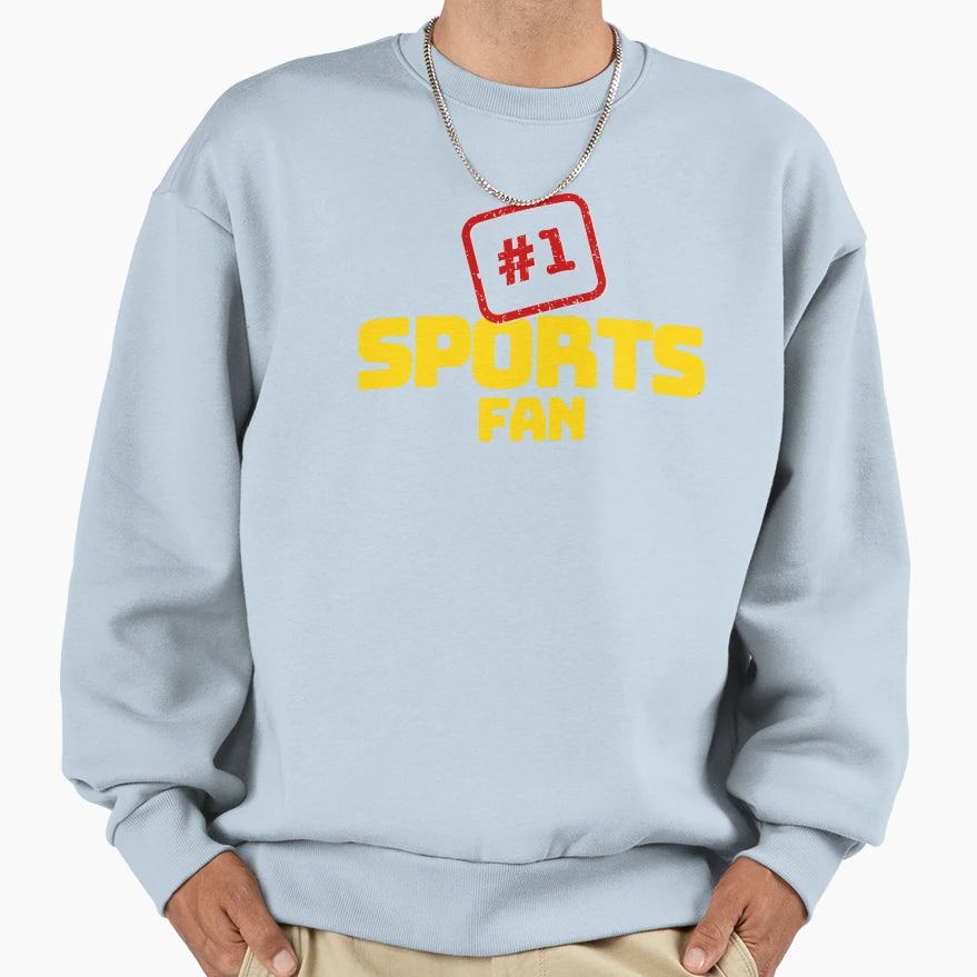 1 Sports Fan Yellow Sweatshirt - Aesthetic Graphic Men Women - T-Shirt, Sweatshirt, Hoodie