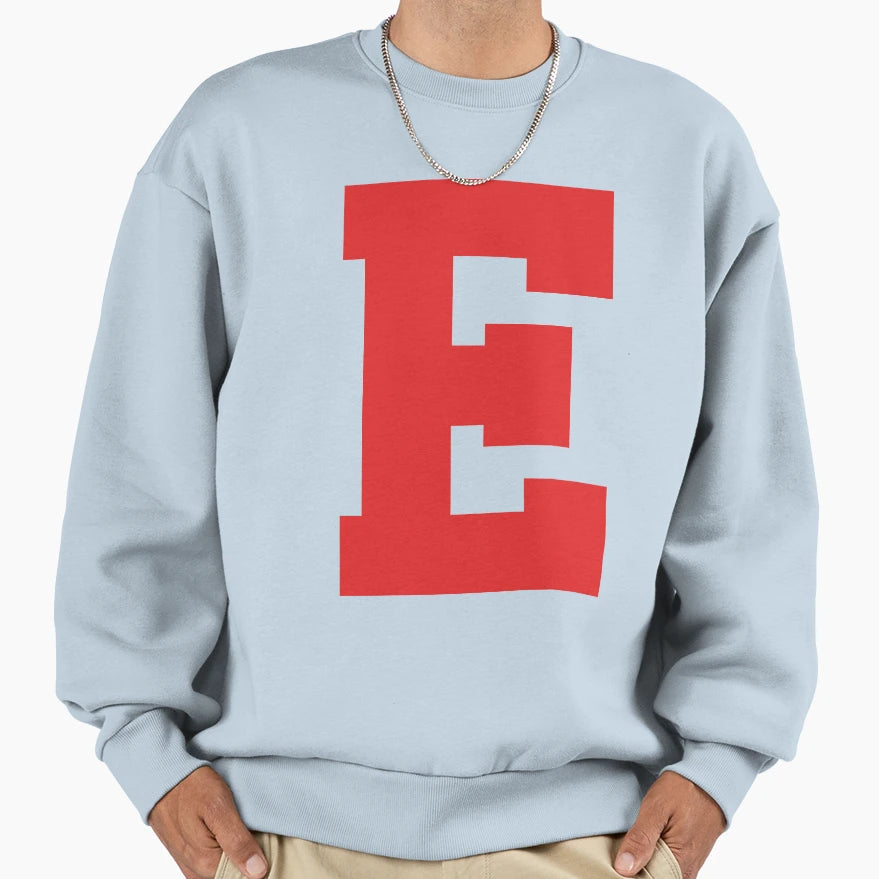 Alphabet Red E Sports Letter E Sweatshirt - Streetwear Style Men Women - T-Shirt, Sweatshirt, Hoodie