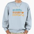 Eat Sleep Rugby Repeat Sweatshirt - Unique Graphic Men Women - T-Shirt, Sweatshirt, Hoodie