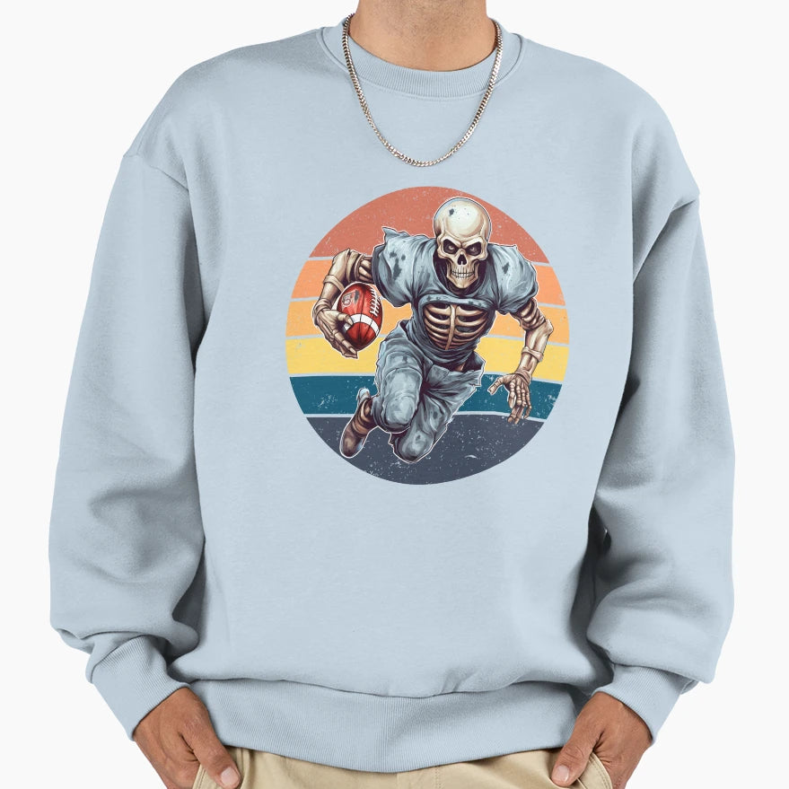 Skeleton Football Player Skeleton Sweatshirt - Minimalist Print Men Women - T-Shirt, Sweatshirt, Hoodie