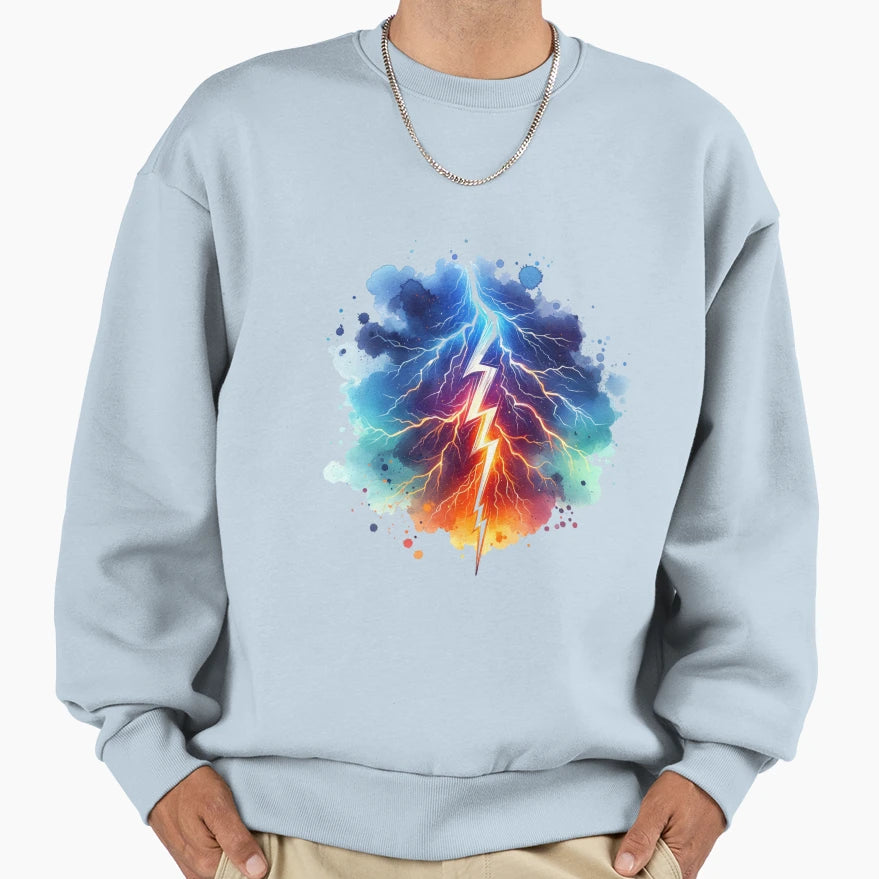 Electrifying Lightning Bolt Sweatshirt - Aesthetic Graphic for Adults - T-Shirt, Sweatshirt, Hoodie