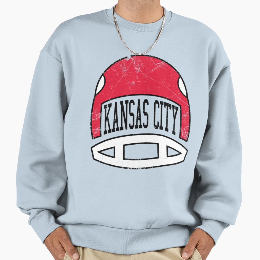 Kansas City Helmet White Sweatshirt - Unique Graphic Unisex - T-Shirt, Sweatshirt, Hoodie