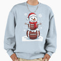 Merry Football Snowman Holiday Sweatshirt - Aesthetic Graphic Men Women - T-Shirt, Sweatshirt, Hoodie
