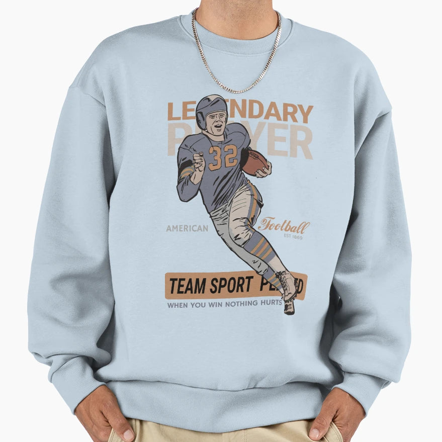 Legendary Football Player Sweatshirt - Custom Art Print Unisex - T-Shirt, Sweatshirt, Hoodie