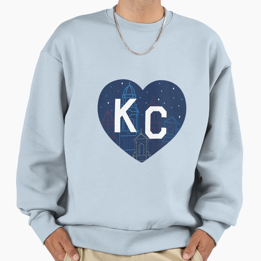 Kc Kansas City Plaza Lights Sweatshirt - Casual Everyday Wear Unisex - T-Shirt, Sweatshirt, Hoodie
