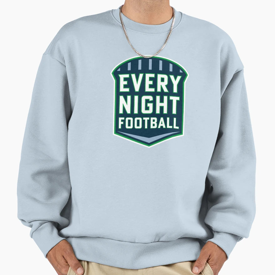 Every Night Football Partial Badge Sweatshirt - Graphic Print for Adults - T-Shirt, Sweatshirt, Hoodie