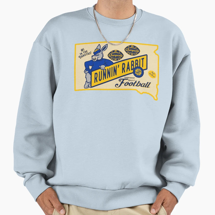 Sd Runnin Rabbit Badge Sweatshirt - Fun Novelty Design Men Women - T-Shirt, Sweatshirt, Hoodie
