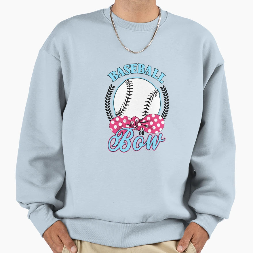 Baseball Or Bow Sweatshirt - Novelty Apparel Unisex - T-Shirt, Sweatshirt, Hoodie