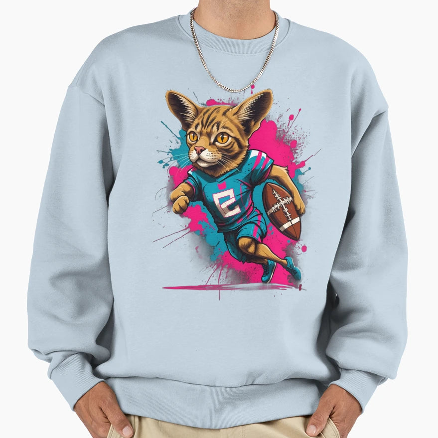 American Shorthair Cat Playing American Sweatshirt - Unique Graphic Unisex - T-Shirt, Sweatshirt, Hoodie