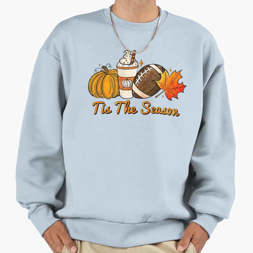 Tis Season Thanksgiving Leaf Sweatshirt - Minimalist Print for Adults - T-Shirt, Sweatshirt, Hoodie