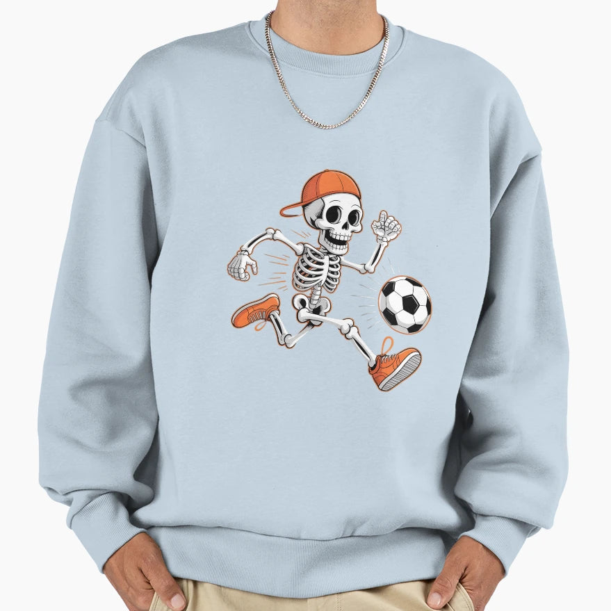 Halloween Skeleton Soccer Football Sweatshirt - Minimalist Print Unisex - T-Shirt, Sweatshirt, Hoodie