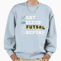 Soccer Designs Eat Sleep Futsal Repeat T-Shirt - Unique Graphic Men Women - T-Shirt, Sweatshirt, Hoodie