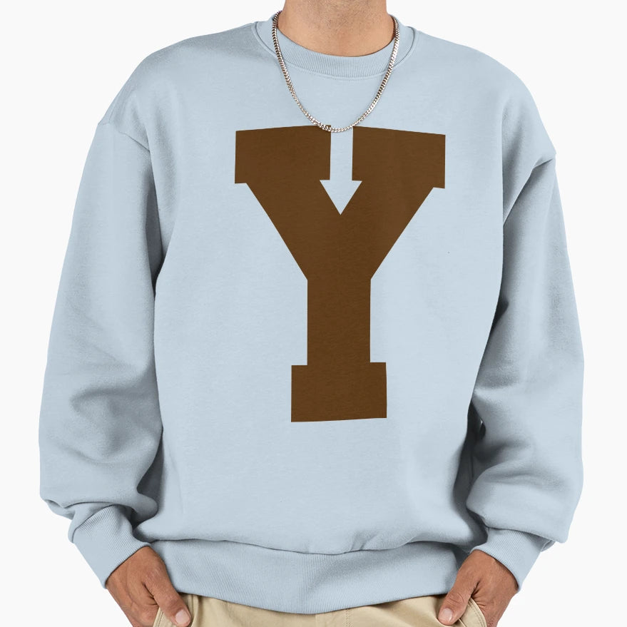 Alphabet Brown Y Sports Letter Y Sweatshirt - Minimalist Print Unisex - T-Shirt, Sweatshirt, Hoodie