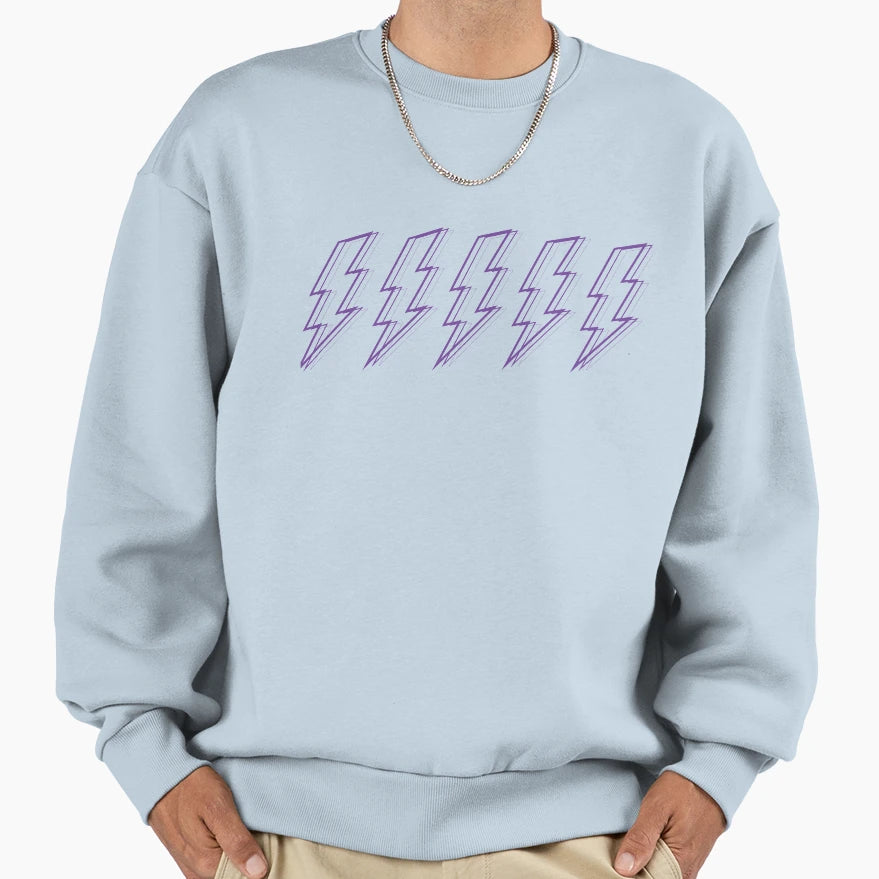 Purple Lightning Bolts Sweatshirt - Unique Graphic for Adults - T-Shirt, Sweatshirt, Hoodie