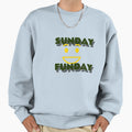 Sunday Funday Happy Smiley Face Sweatshirt - Trendy Graphic Unisex - T-Shirt, Sweatshirt, Hoodie
