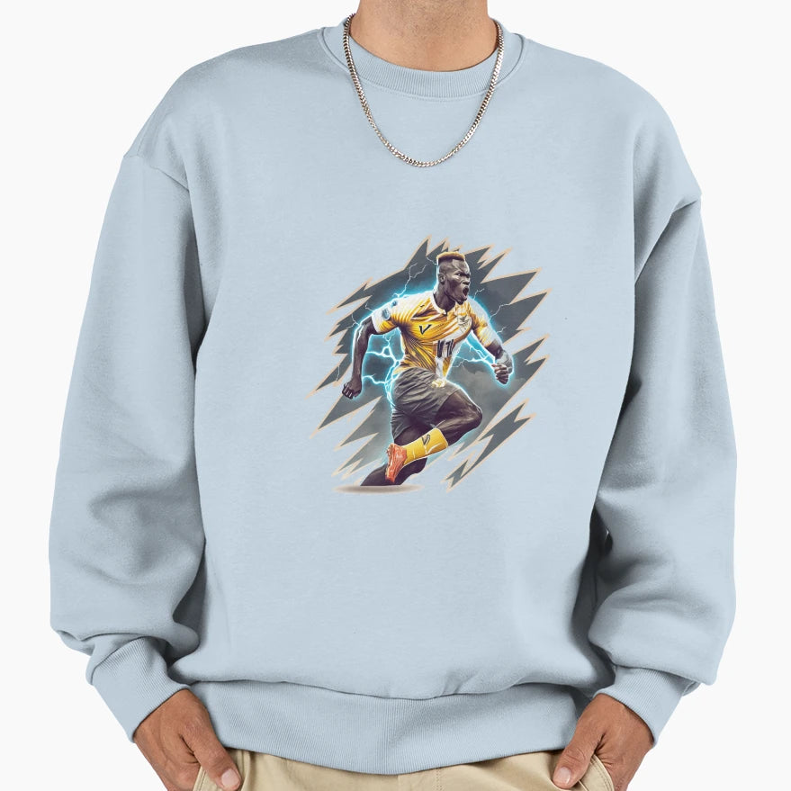 Foot Ball Player Lightning Attack Leader Sweatshirt - Graphic Print Unisex - T-Shirt, Sweatshirt, Hoodie