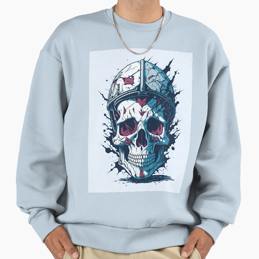 Skull Flowers Sweatshirt - Minimalist Print Men Women - T-Shirt, Sweatshirt, Hoodie